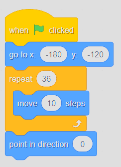 Script with point in direction block added